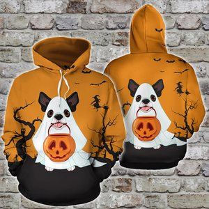 Dog ghost boo happy halloween hoodie 3d